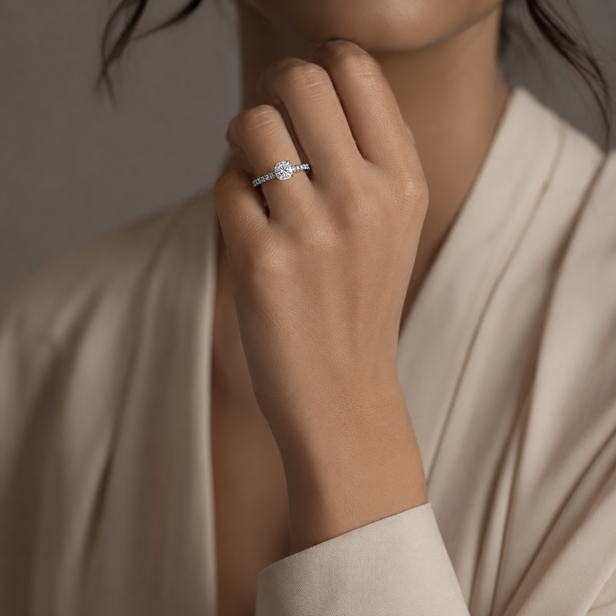 Radiant Solitaire Diamond Ring – Timeless Elegance in White Gold