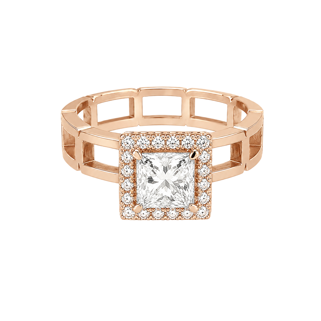 Elysian Halo Princess Cut Ring