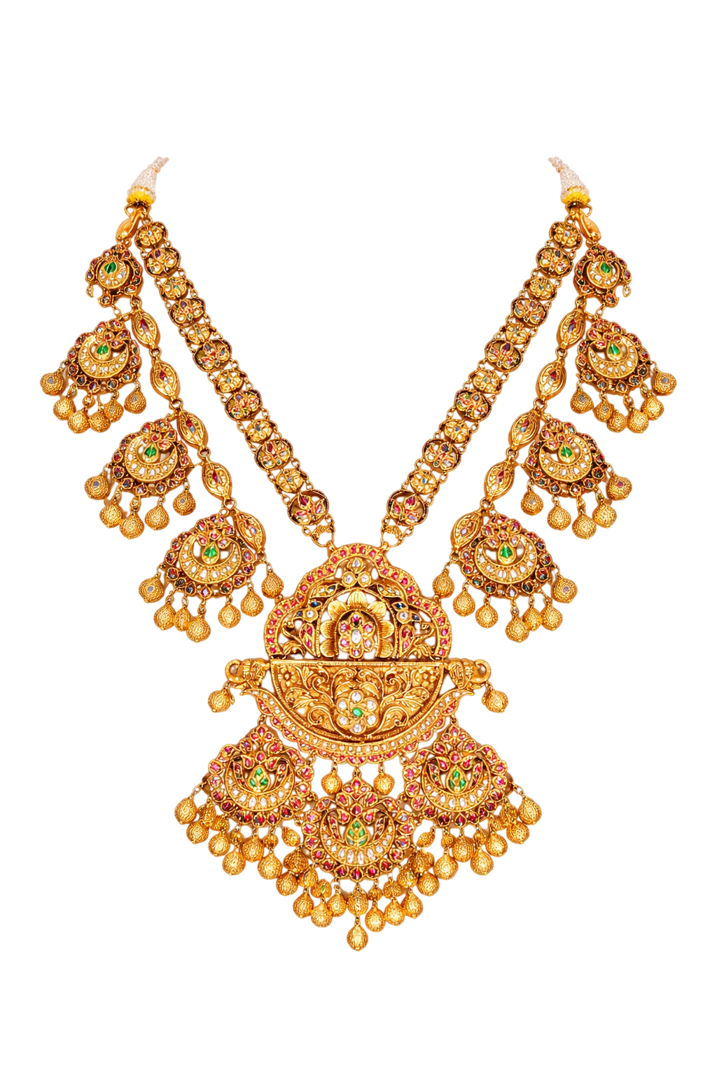Heritage Rajwada Bridal Jewellery Set with Intricate Temple Design