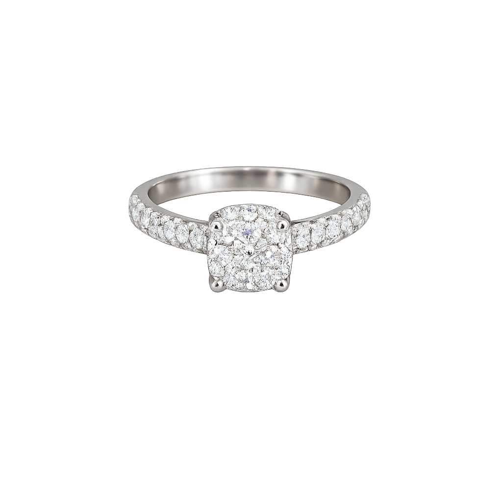 Radiant Solitaire Diamond Ring – Timeless Elegance in White Gold